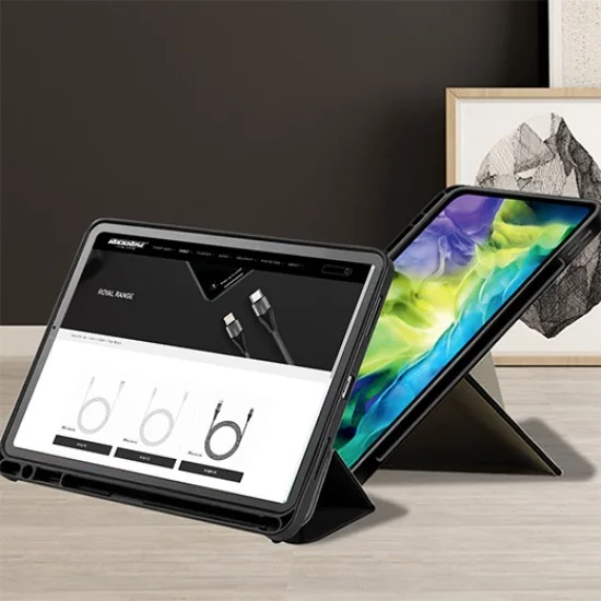 ROCKROSE Defensor II Smart Tri-Fold Origami Folio for iPad Pro 11- 2020